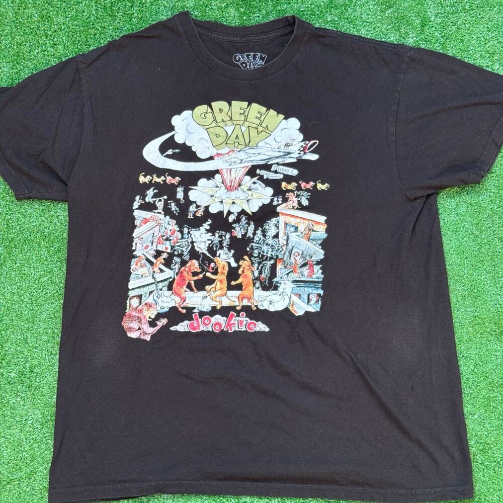 Green Day Black T Shirt Vintage